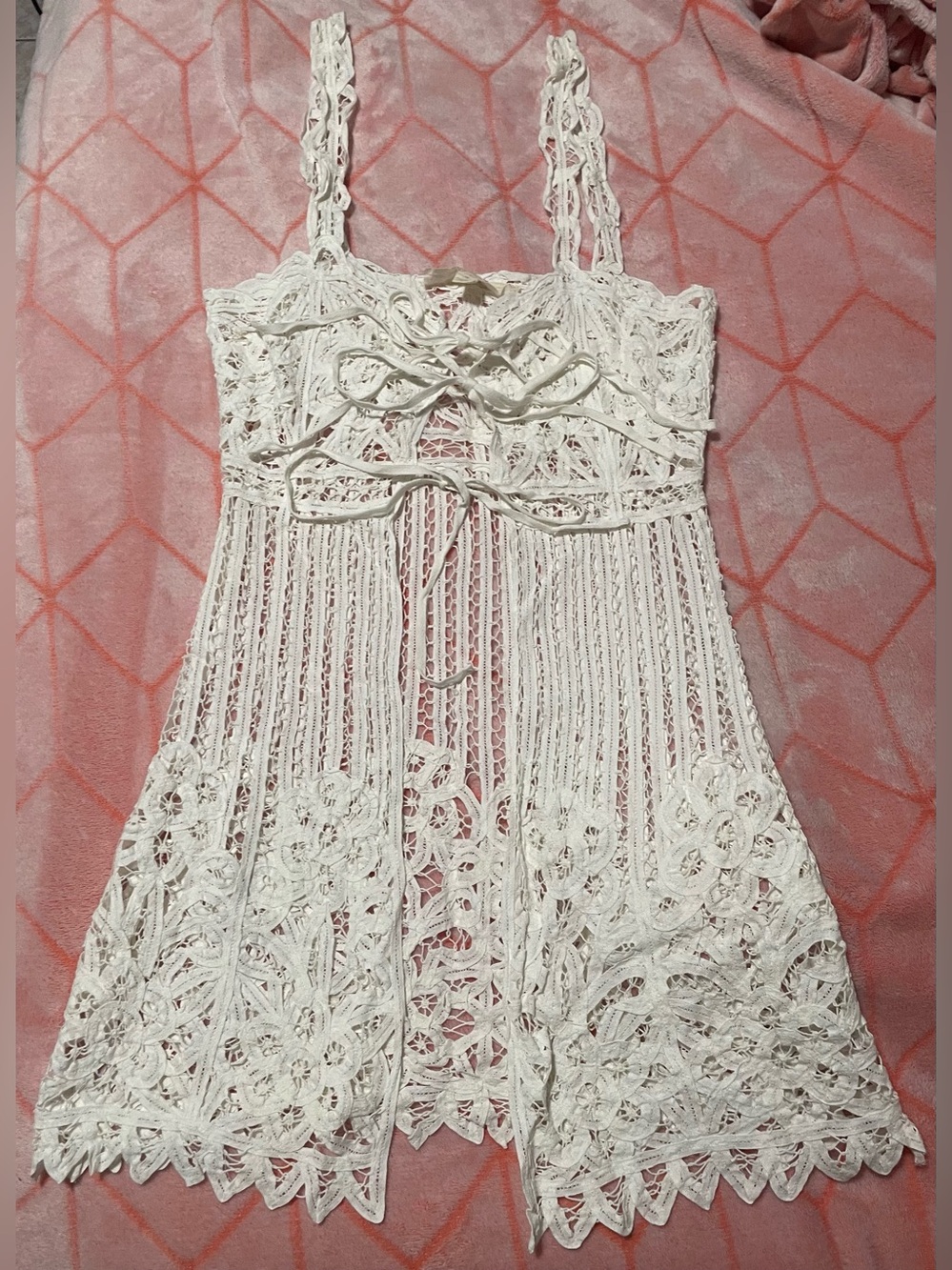 Honey Punch White Crochet Lace Sleeveless Cover-Up